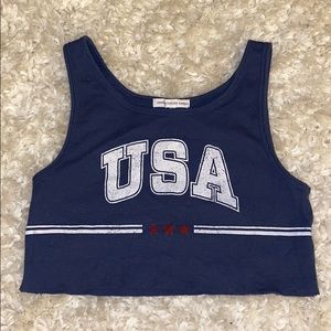 Super cute and super cropped USA tank